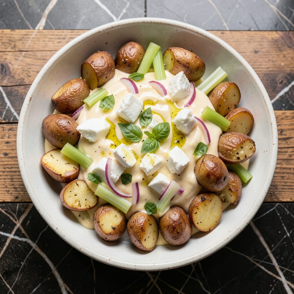 ABC Pizza Potato Salad Recipe: Crispy Croutons and Bold Tomato Flavor Twist
