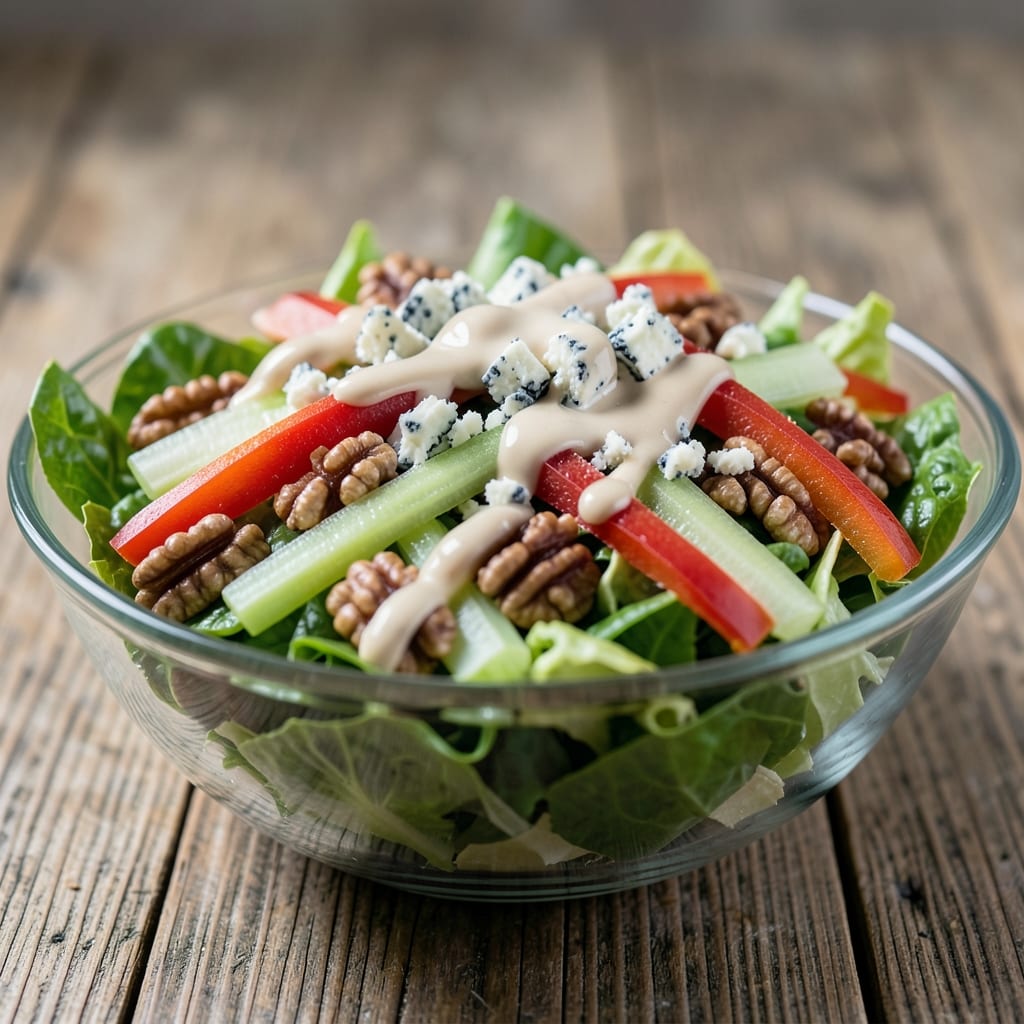3-Layer Salad Recipe: Crisp Celery, Creamy Ranch, and Walnut Topping Trio
