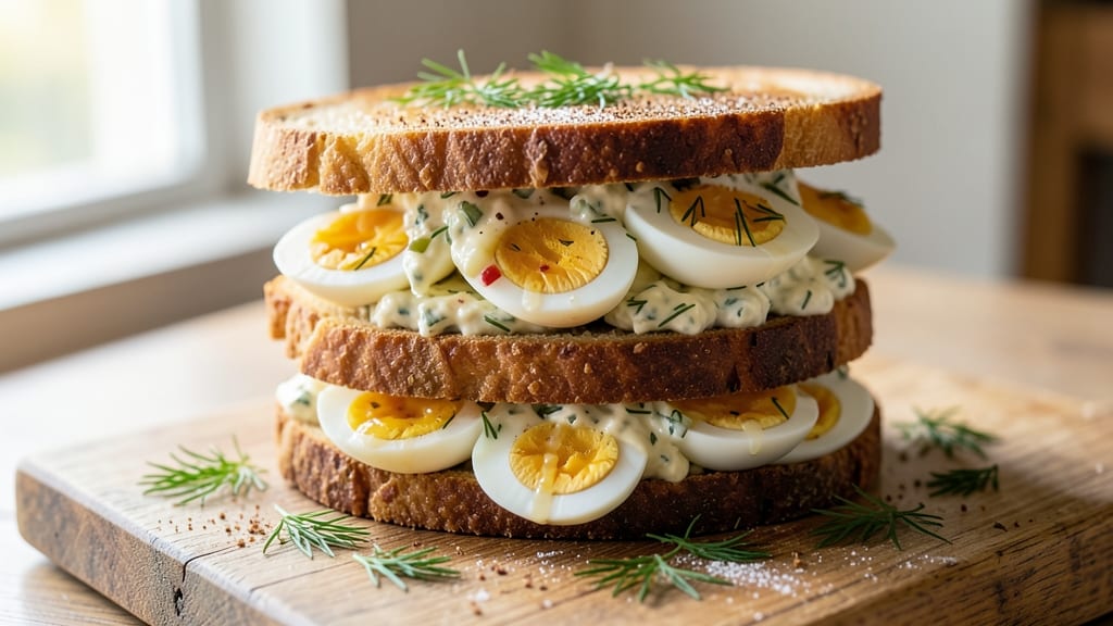 Breakfast Egg Salad Sandwiches Recipe: Crispy Croutons and Creamy Dill Ranch Bliss