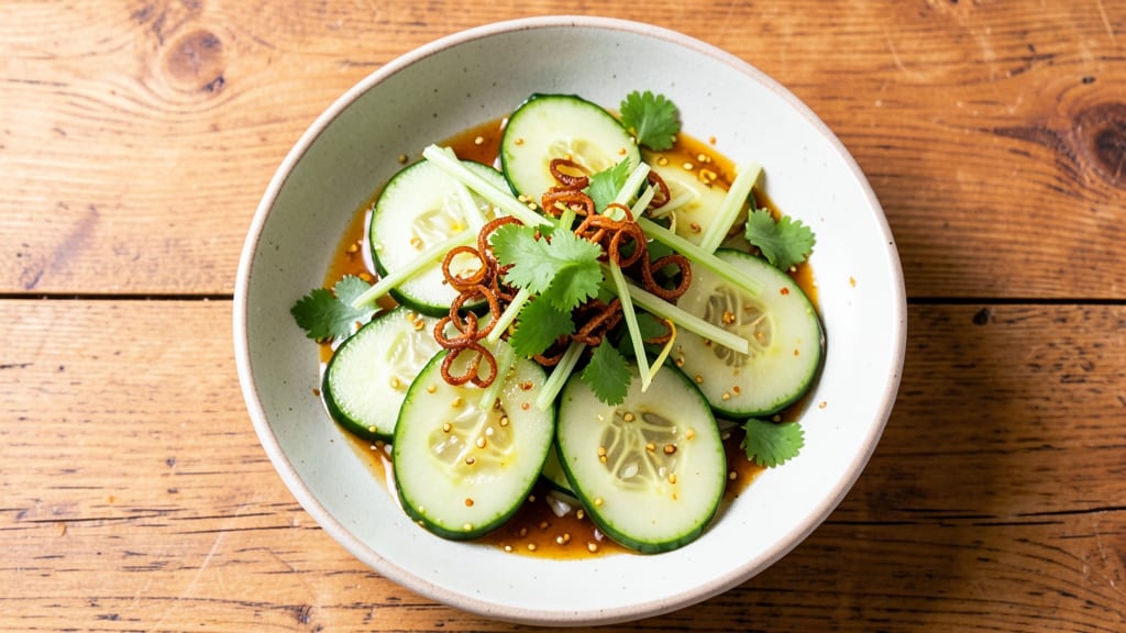 Asian Cucumber Salad Din Tai Fung Recipe: Crisp Celery Crowns in Tangy Sesame Dressing