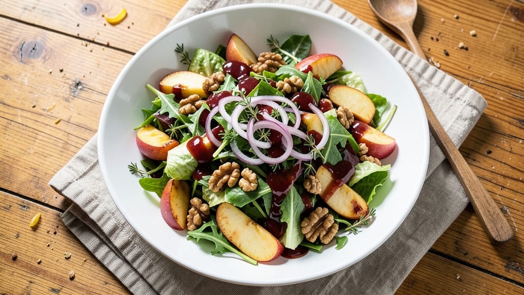 Apple Vinaigrette Salad Recipe: Bright Tart Bite with Crunchy Apple Chunks
