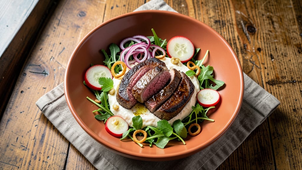Café Rio Steak Salad Recipe: Crispy Grilled Steak Over Creamy Herb Velout