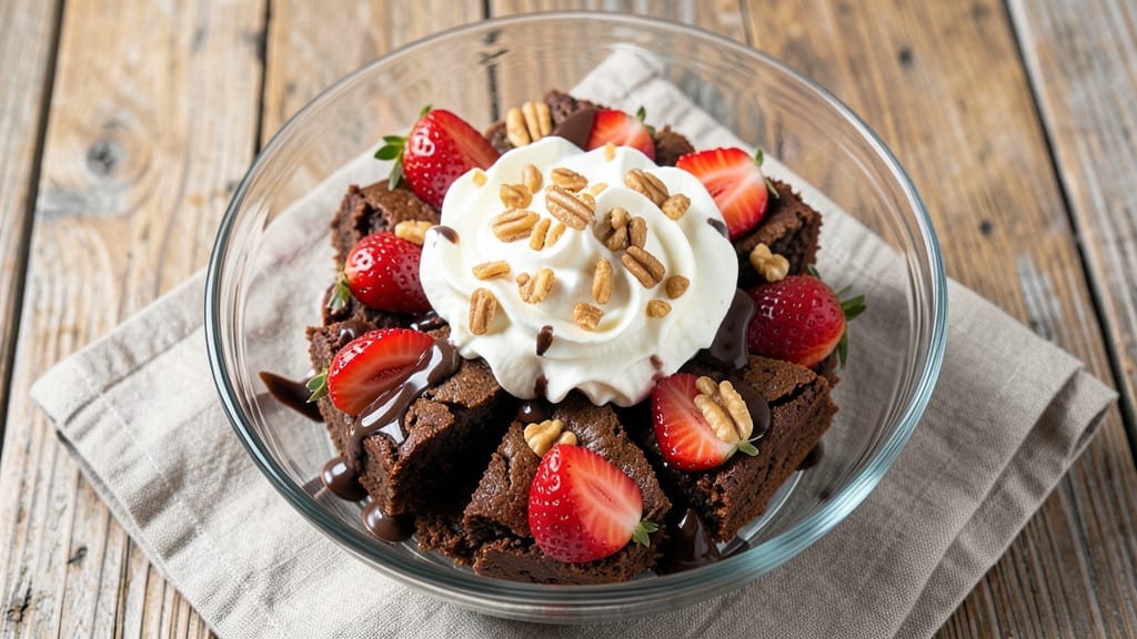 Brownie Salad Recipe: Fudgy Layers Over Creamy Vanilla Dressing Bliss