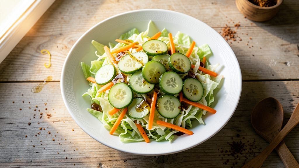 Cabbage, Carrot, and Cucumber Salad Recipe: Refreshing Crunch With Tangy Lime Dressing