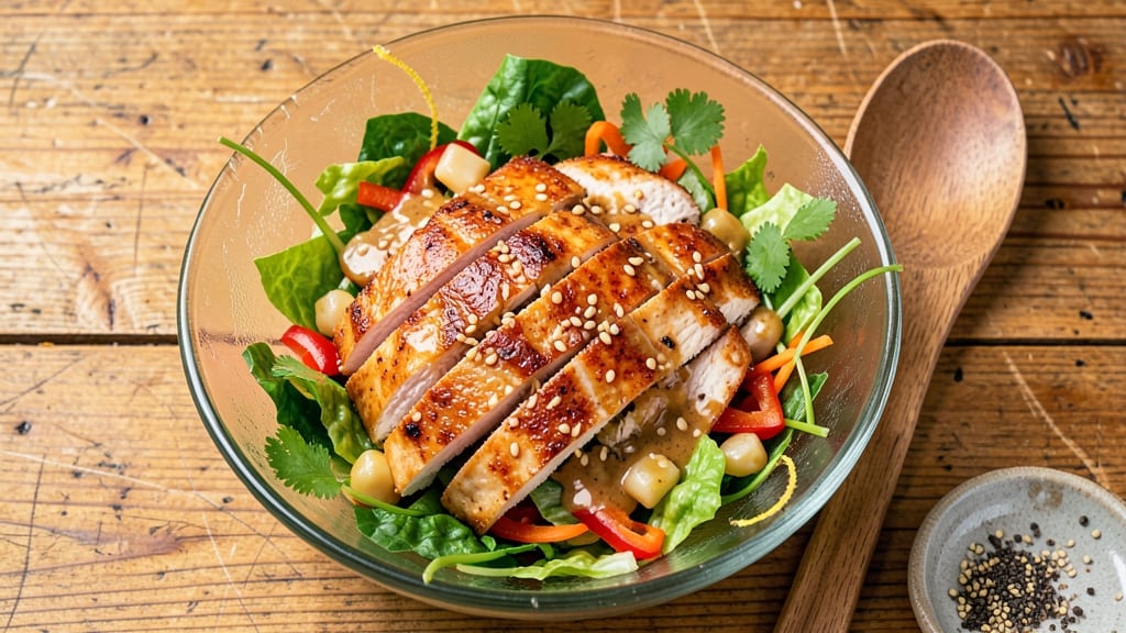 Applebee's Grilled Oriental Chicken Salad Recipe: Sesame-Ginger Marinated Chicken With Crunchy Almond Topping