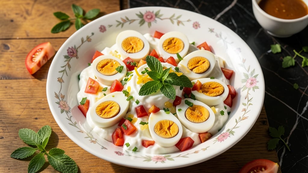 Boiled Egg Salad Recipe Indian: Spiced Yogurt and Mint Refreshment