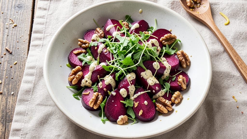 Beet Salad Recipe Without Cheese: Earthy Sweetness With Crispy Walnut Topping