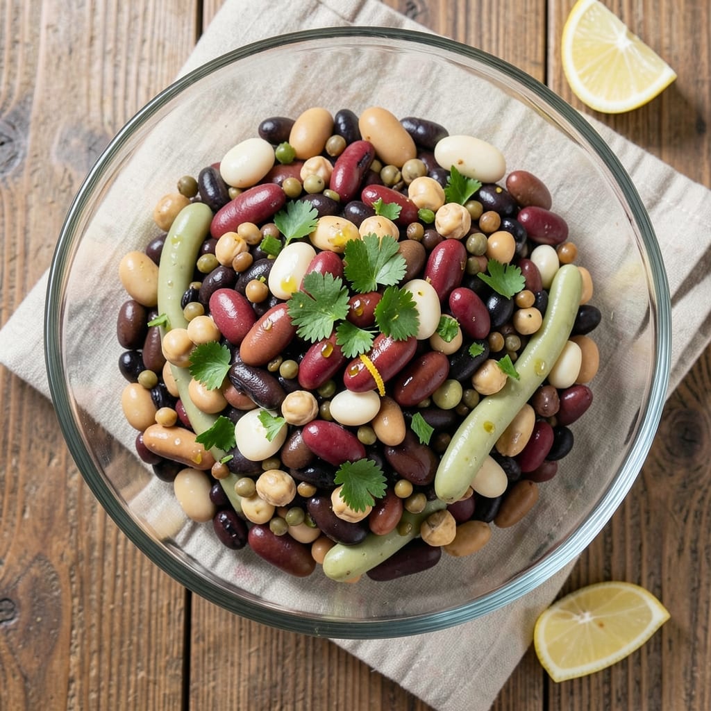9 Bean Salad Recipe: Herb-Infused Pantry Staple with No Mayo