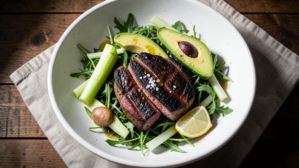 Blackened Steak Salad Recipe: Smoky Crust Meets Cool Celery Crunch