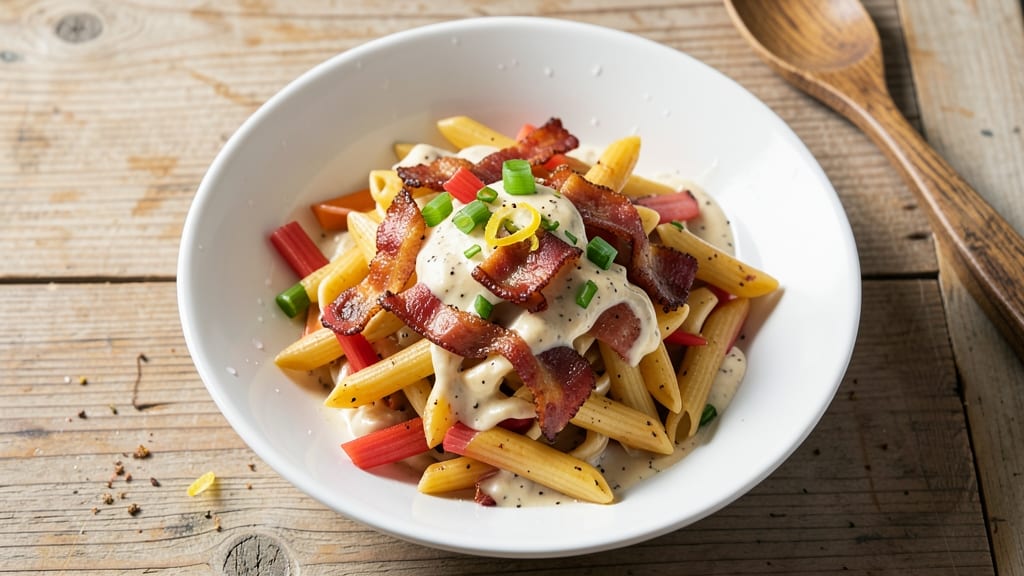 Bacon Cheddar Ranch Pasta Salad Recipe: Crispy Celery Crowns and Smoky Bacon Bites