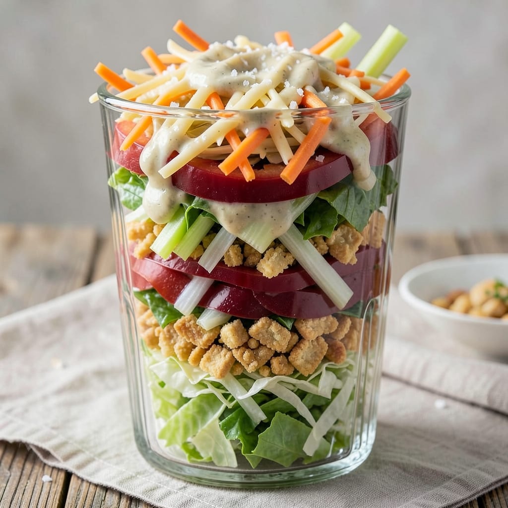 7 Layer Salad Recipe: No-Mayo Creamy Ranch With Crisp Celery Stack