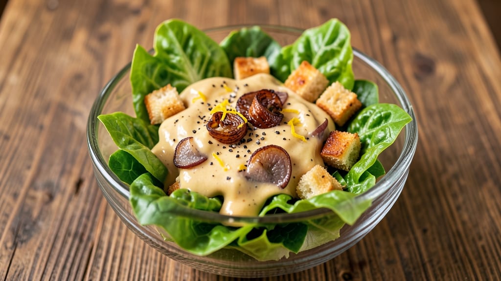 Bell Chalet Caesar Salad Recipe: Celery Crown Crunch Over Ultra-Creamy Parmesan Dressing