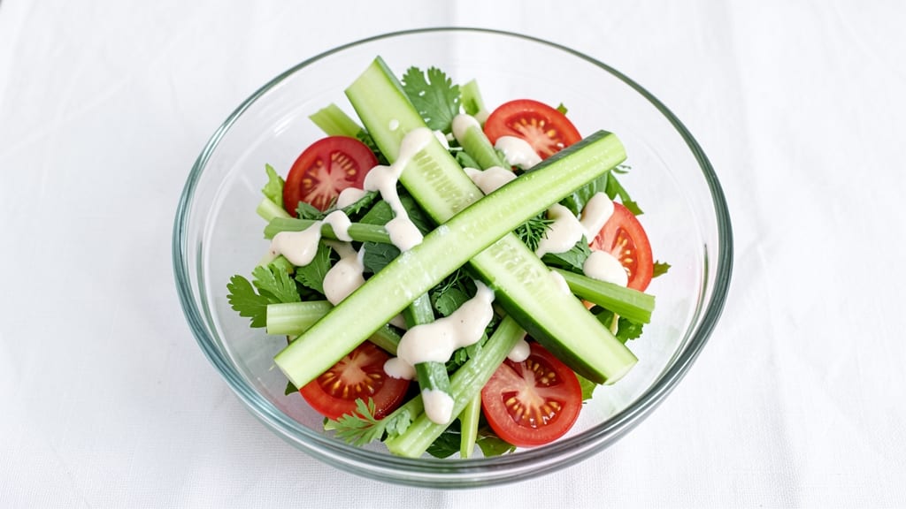 Buddy's Salad Recipe: Crisp Celery Crowns Over Cool Ranch Velouté
