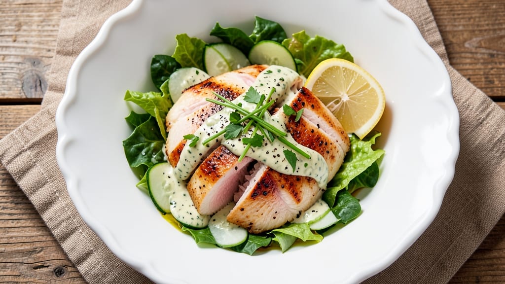 Green Goddess Chicken Salad TikTok Recipe: Celery Crown Crunch Over Zesty Herb Velout