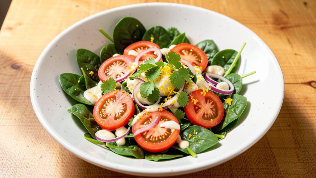 Brazilian Spinach Salad Recipe: Tropical Lime and Coconut Crunch Delight