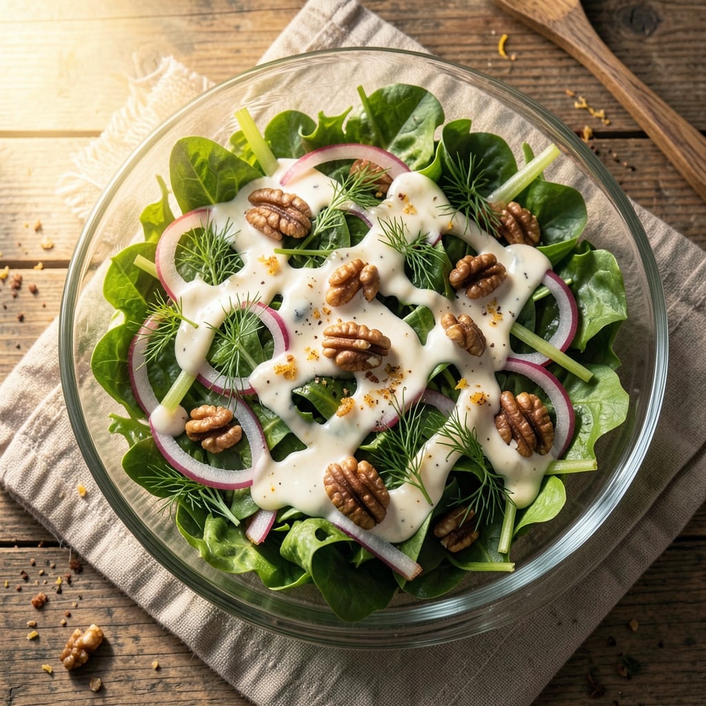 1000 Island Dressing Salad Recipe: Celery-Dill Crunch and Creamy Yogurt Magic