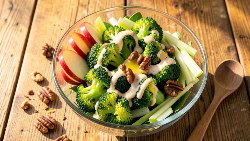 Broccoli Waldorf Salad Recipe: Crunchy Apple, Walnut, and Herb-Lightened Mayonnaise