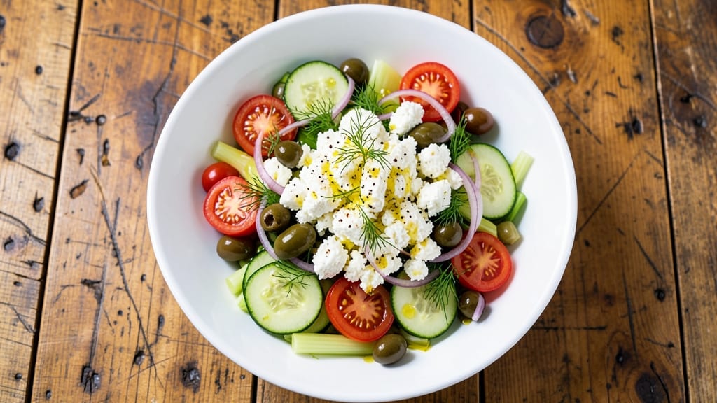 Barefoot Contessa's Greek Salad Recipe: Crisp Celery Crowns Over Herbed Feta Bliss