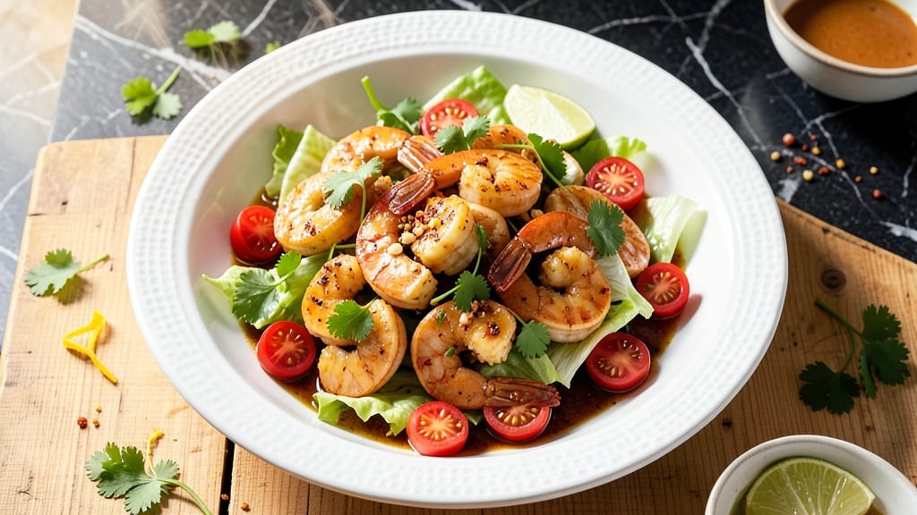 Baja Shrimp Salad Recipe: Spicy Lime-Cilantro Shrimp Over Crisp Celery Crowns