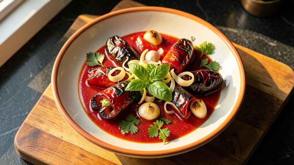 Bell Pepper Salad Dressing Recipe: Smoky Roasted Pepper Velouté With Herby Zing