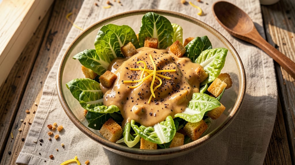 Blender Caesar Salad Recipe: Creamy Celery Crowns Over Tangy Herb Dressing