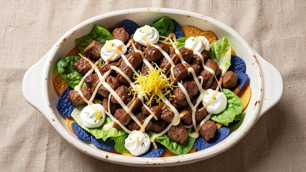 Baked Taco Salad Recipe With Doritos: Crunchy Layered Fiesta in One Bowl